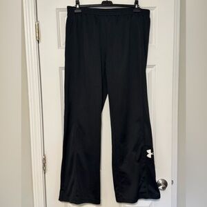 Women’s Under Armour Black Wide Leg Semi-Fitted Pull On Athletic Pants Size XL